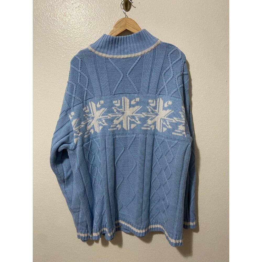 Vintage Unisex Southpole Blue and White Snowflake Holiday Sweater Size XL - Picture 2 of 7